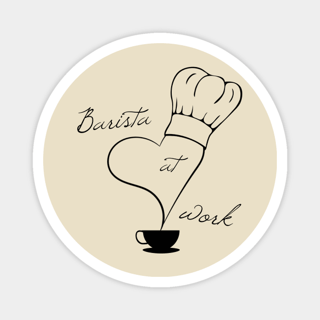 Barista at work, preparing coffee Magnet by SpassmitShirts